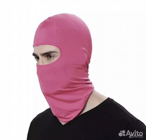 Балаклава Маска розовая, черная