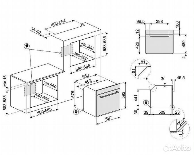 Духовой шкаф smeg SF6400S1PZB