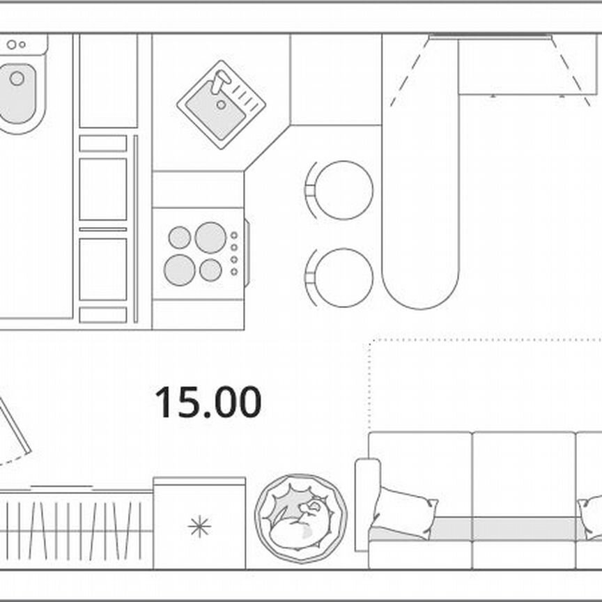 Квартира-студия, 22,7 м², 11/13 эт.