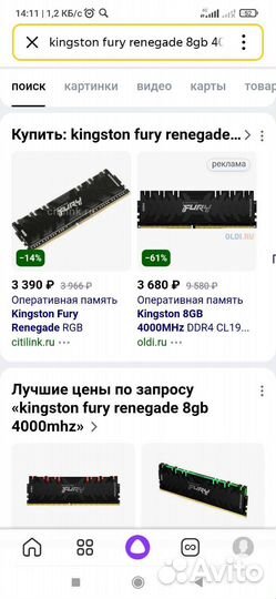 Оперативная память DDR4 Kingston 4000Mhz 32Gb 4x8