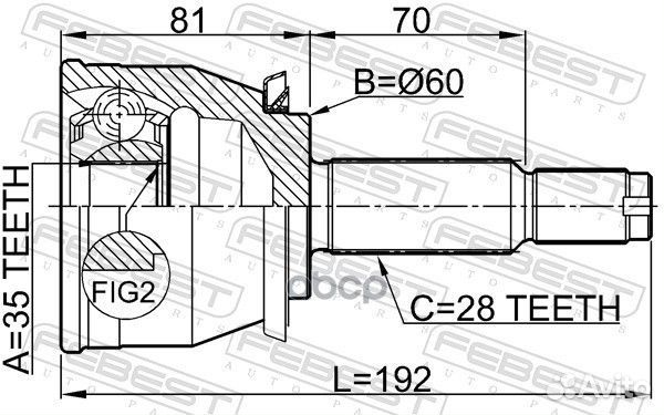 Шрус 1410rexi Febest