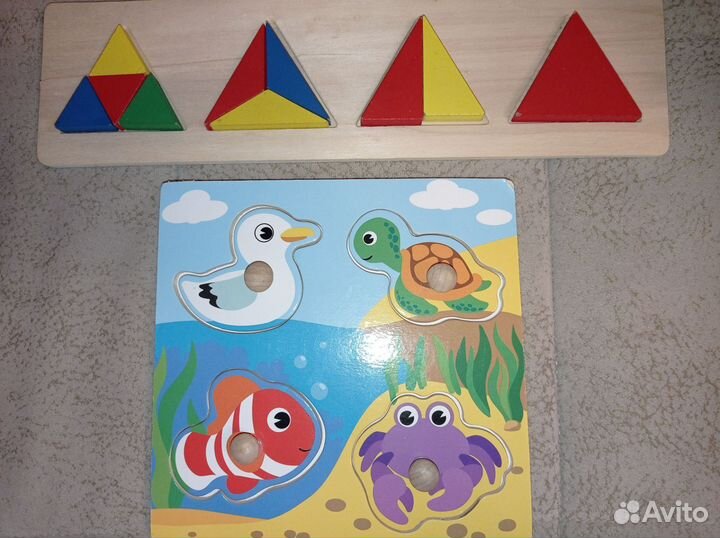 Развивающие игрушки пазлы для малышей пакетом