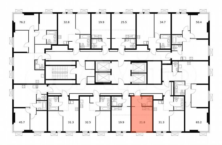 Квартира-студия, 21,8 м², 19/33 эт.