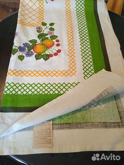 Скатерть набивная лен- хлопок.СССР. Новая