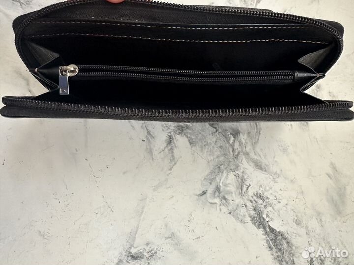 Кошелек женский натуральная кожа черный