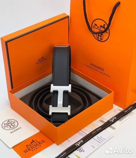 Ремень мужской Hermes, кожа натуральная