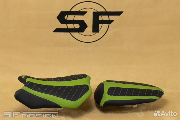 Сиденье Kawasaki Ninja 250 R 2008-2012 Black-Green