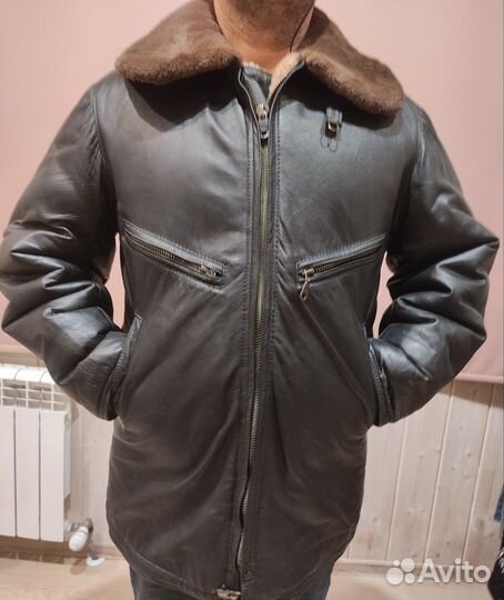 Куртка лëтная меховая кожаная