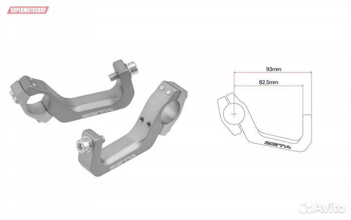 Крепления для защиты рук zeta Armor Long U-Clamp K