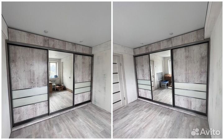 Стеклянный шкаф купе под заказ, сборка, гарантия