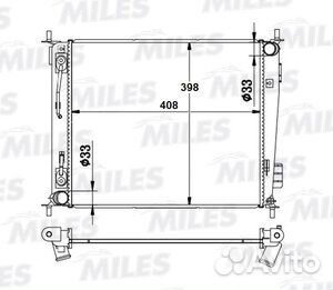 Радиатор двигателя Kia Soul 1.6 А/Т (Паяный)