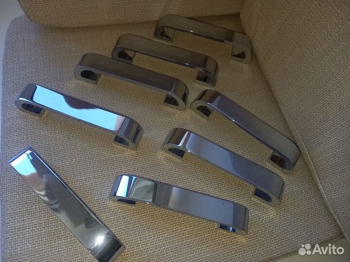 Ручка скоба для мебели, 128мм, серебро, 8 штук