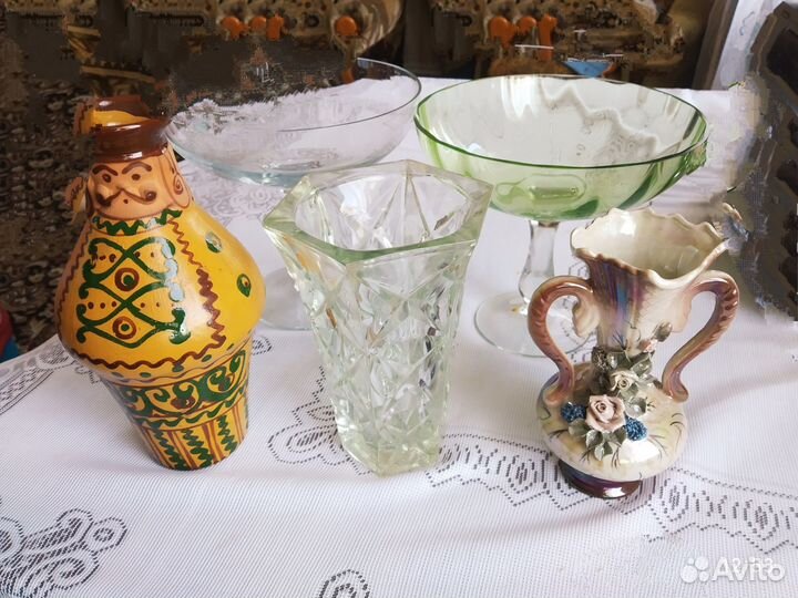 Вазы стекло, фарфор для цветов, фруктов, конфет