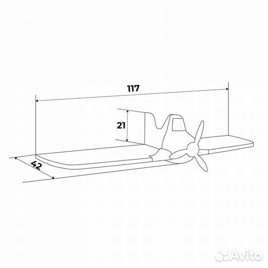 Полка «Дасти 1» одноярусная черная