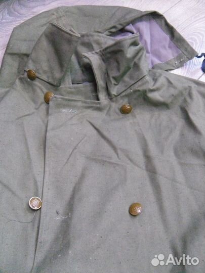 Армейский плащ прорезиненный