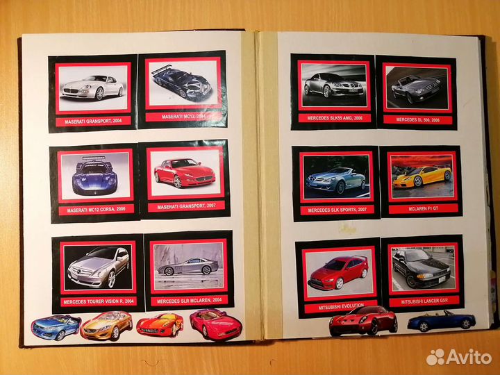 Коллекция с наклейками авто, иномарки 1998-2007 гг