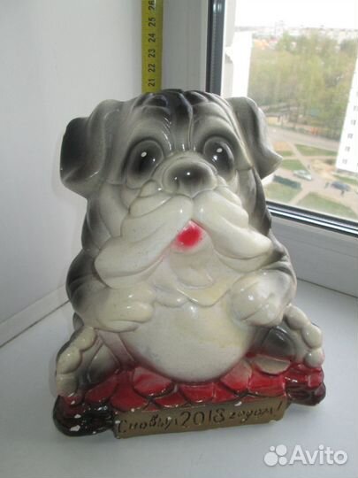 Копилка Собака Гипс Игрушка Интерьер, 21 см, больш