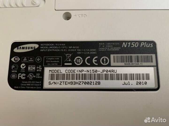 Samsung N150 plus нетбук ноутбук SSD 64Gb 2 GB RAM