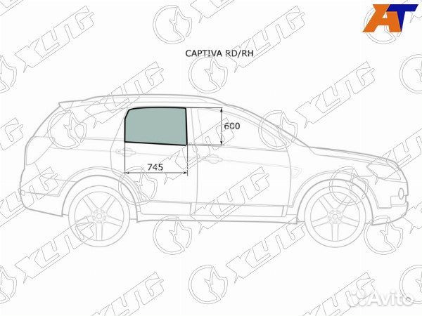Стекло боковое опускное chevrolet captiva