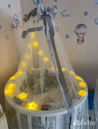 Балдахин с держателем для детской кроватки