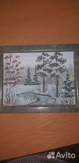 Панно из самоцветов