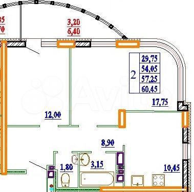 2-к. квартира, 60,5 м², 11/11 эт.