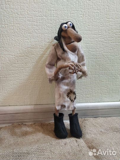 Баба Яга по мотивам Домовёнок Кузя)валяная игрушка