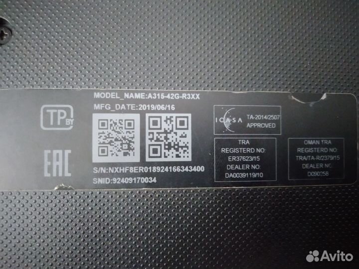 Ноутбук acer Aspire 3 A315-42G-R3XX