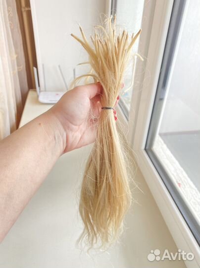 Волосы для наращивания 51-52 см блонд бу