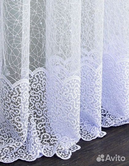 Тюль новый паутинка 4 и 5 метров цвет белый