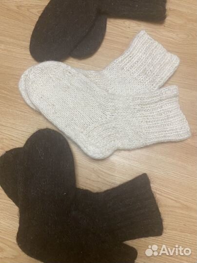 Носки шерстяные ручной вязки