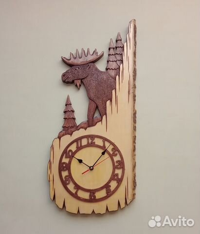 Большие настенные деревянные часы 