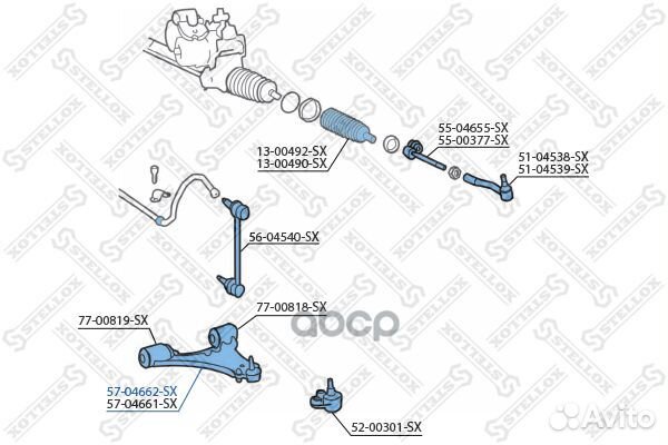 57-04662-SX рычаг левый MB W169 all 04 570466