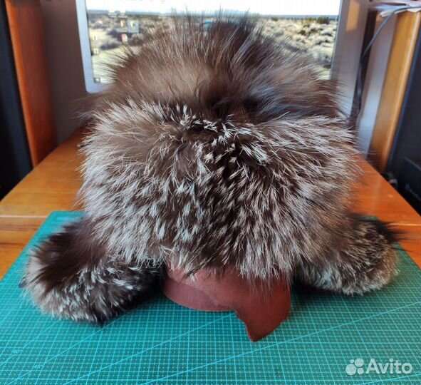 Шапка зимняя из меха чернобурки (58-60 размер)