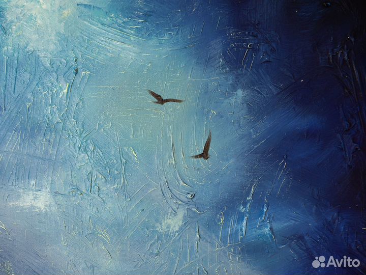 Большая картина маслом на холсте пейзаж