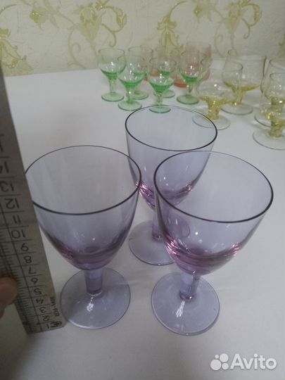 Фужеры, рюмки цветное стекло СССР
