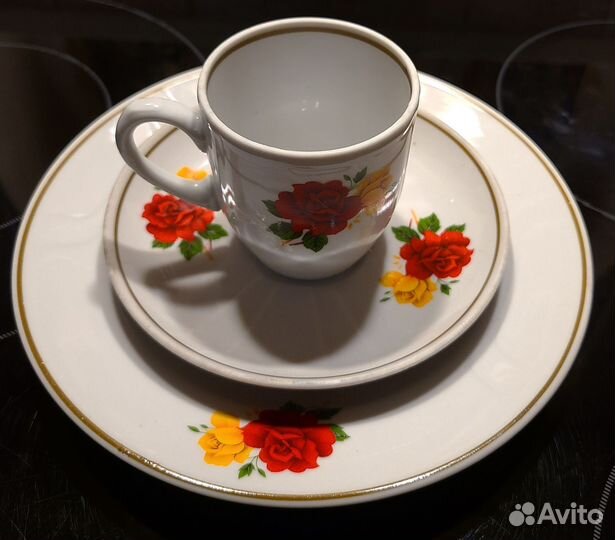 Кофейное трио Вербилки(Дмитровский фарфоровый з-д