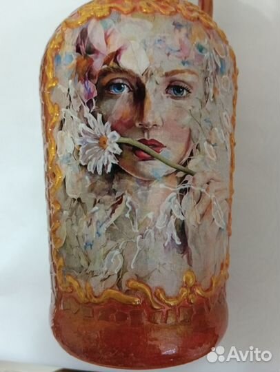 Бутылка - графин 0.75 л стекло, с пробкой