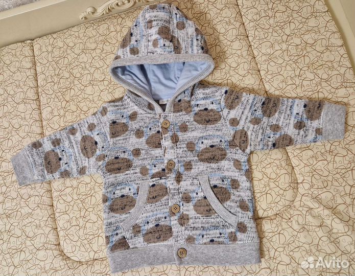 Тёплая кофта next 3-6-9мес