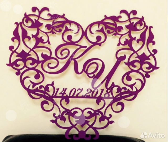 Монограмма на свадьбу (размер любой)