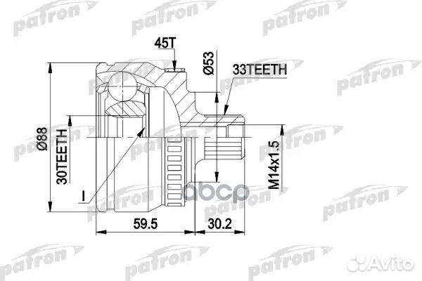 ШРУС наружн к-кт 33x53x30 ABS:45T VW: passat PC