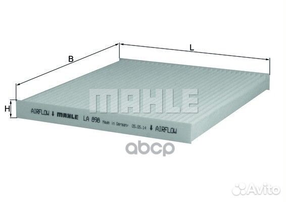 Фильтр салонный LA898 Mahle/Knecht