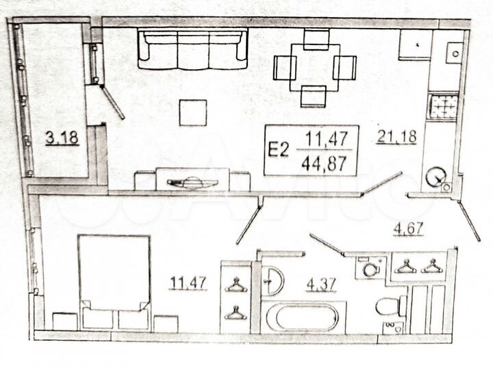 2-к. квартира, 44,9 м², 14/26 эт.