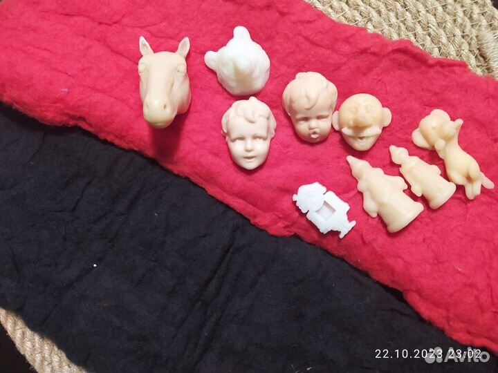 Вата окрашенная, личики, миниатюра