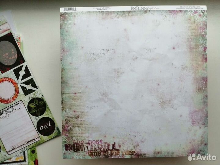 Бумага для скрапбукинга BoBunny (от 1 листа)