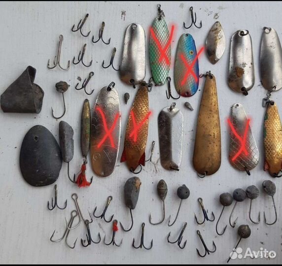 Блесна СССР, крючки, грузила