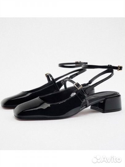 Туфли балетки с квадратным носом 39/40 Zara новые