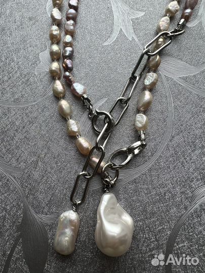 Колье из натурального жемчуга
