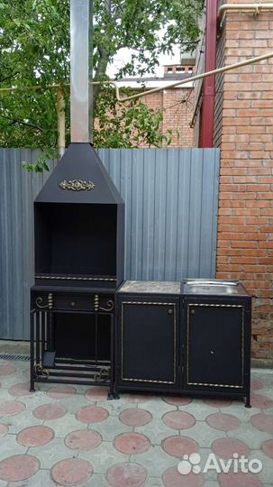 Мангал с крышей, барбекю