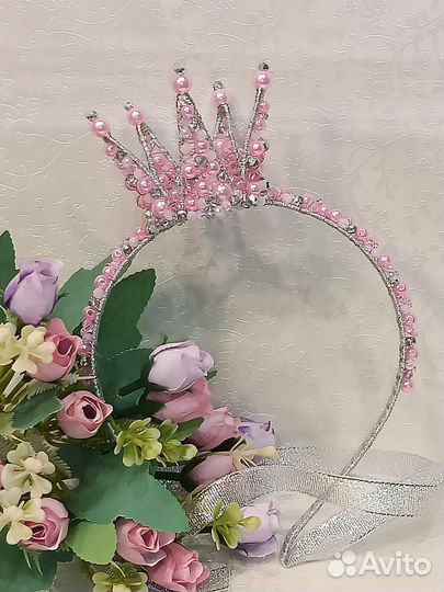 Розовая корона для девочки